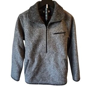 Veeko Grey Marl Quarter Zip Pullover Jacket Textured Lined Size 36